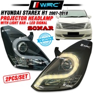 Sonar Hyundai Starex H1 2007 - 2018 Projector Headlamp With Light Bar + Led Signal