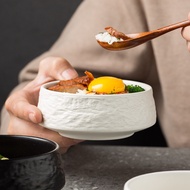 Japanese Style Bibimbap Bowl Household Soup Bowl Ceramic Noodle Bowl ins Style Bowl Restaurant Comme