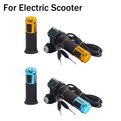 Twist Throttle Accelerator 12V-90V For Electric Scooter With Battery Voltmeter Indicator Key Switch 