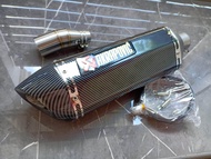 ชุดท่อสลิปออน KAWASAKI Z250-300 NINJA250-300+ปลาย AK18 นิ้วอ้วนสีเคฟล่า