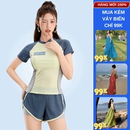 Women's discreet swimwear for the beach and travel, 2-piece swimsuit with beautiful fabric and youth