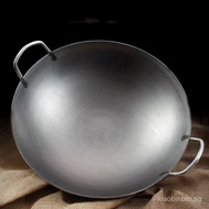 Vintage Binaural Pan Wok Thickened Non-stick Pan / Old-fashioned Double-ear Cast Iron Wok Cast Iron Pan Thick Non-stick Pan No Coating 36cm Round Bottom Wok / traditional iron pot double-eared big pot hotel chef special frying pan cooked iron pot fried