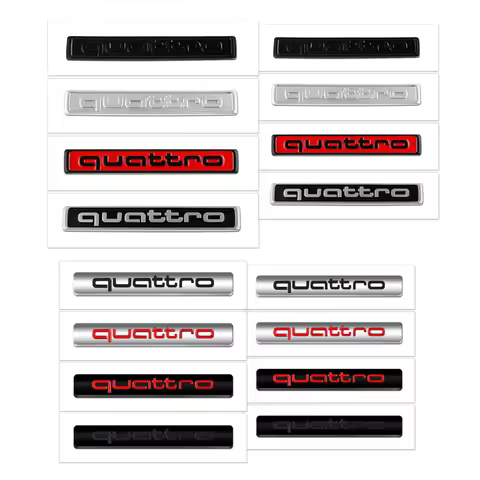 3D ABS QUATTRO Car Emblem Sticker Auto Body Trunk Decoration Decal For Audi A7 A3 A4 B8 8P 8V B6 A5 