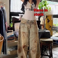 Quần bò denim phong cách Grunge đường phố cao cấp của Mỹ cho nữ
