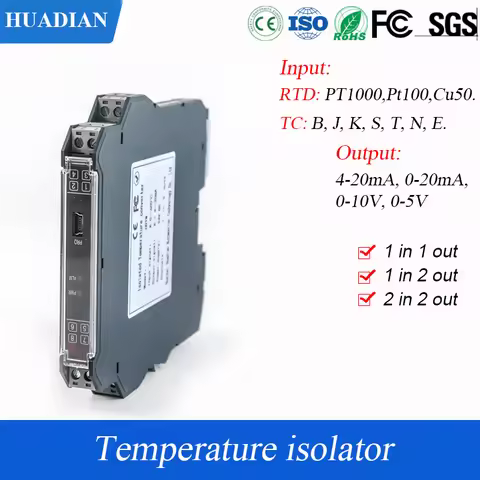 Pt100 Temperature Converter Thermal Resistance Pt100 Input Analog 0-10V Output Temperature Signal Co