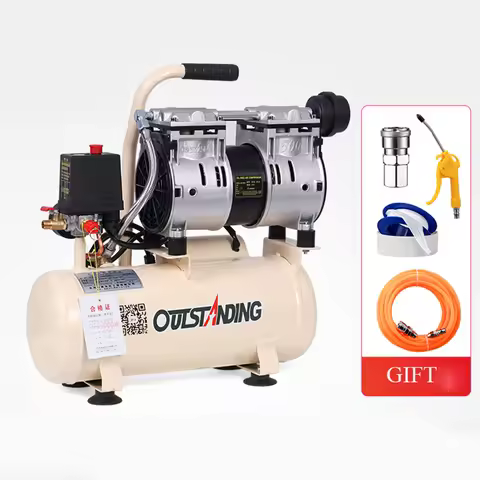 220V 8L Industrial Air Compressor Silent Oil-Free Air Compressor High-pressure Air Pump Low noise Ca