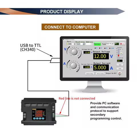JUNTEK DPH8909 96V 9.6A DC Power Supply Voltmeter Constant Current Programmable Buck voltage Convert