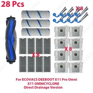 สำหรับ (ECOVACS DEEBOT X11 Pro Omni X11 OMNICYCLONE-Direct ระบายน้ำ) ไม้ถูพื้นตัวกรองแปรงด้านหลักอุป