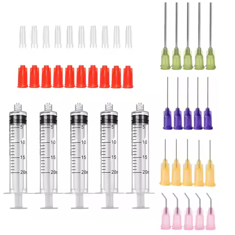 5 pcs/set Dispensing Syringe Blunt Needles 5ml Syringes, Needle 14G 15G 18G 20G 21G