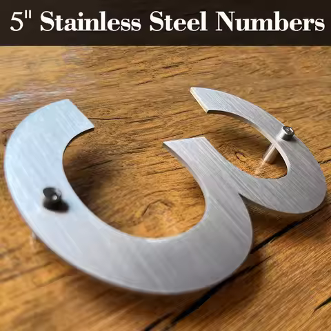 5 in. Stainless Steel House Number 0 To 9 Outdoor Floating Metal Doorplates Address Signs 127mm Big 