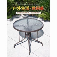 Manufacturer Creative Furniture Villa Iron Art Glass Leisure Dining Table Coffee Color Transparent R