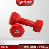 Vigor Fitness Vinyl Dumbbell Lady Dumbbell In (1 Pairs / 2 x 2kg) / Dumbbell Vinyl Wanita (1 Pasang 