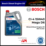 Bosch Mega D6 15W40 API CI-4 Mineral Diesel Engine Oil (6L/1L)