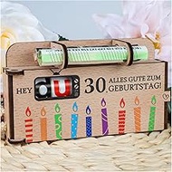 TUZELIYA Original 30th Birthday Money Gift Wood - Duplo Chocolate Bar Gift Box - Gift Ideas for 30th