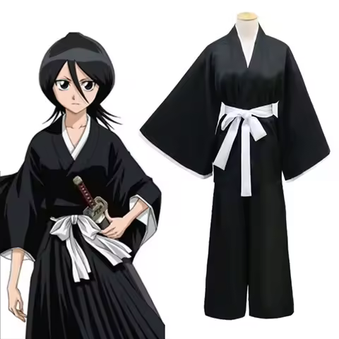 Bleach Kuchiki Rukia Cosplay Costumes Kurosaki Ichigo Die Pa Soul Society Shinigami Kimono Full Outf