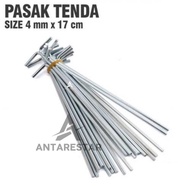 TENDA Stainless Steel Tent Pegs 6 Pieces Strong Tent Peg Camping Tent Accessories