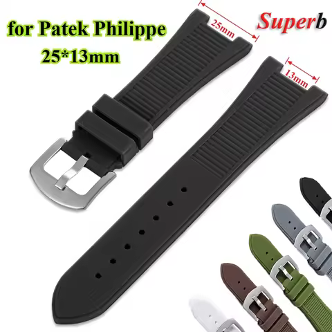 25*13mm Waterproof Silicone Strap for Patek Philippe Nautilus 5711 5726 5712 Series Rubber Watchband