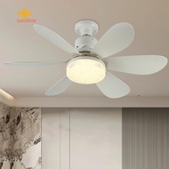 2 In 1 Ceiling Fans with LED Lights 6 Blades 3 Gear Adjustable for Garage Office [anisunshine.sg]