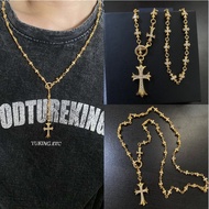 Necklace/22K Gold Diamond Cross Retractable Necklace