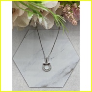 ♞Horseshoe 18K White Gold Pendant Necklace