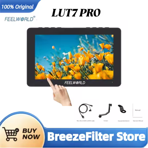 FEELWORLD LUT7 PRO 7" 1920x1200 Monitor 4K HDMI DC Out 8V F970 Kit Input Output 3D LUT 2200nit IPS T
