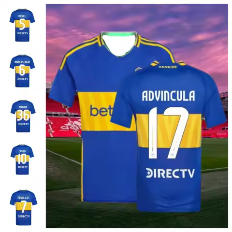 Hot Selling Boca Juniors Football Jersey Sports Casual Men's T-Shirt Short Sleeved Tees Children's T
