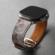 Watch Strap Leather Strap Handmade Himalayan White Crocodile Leather Strap Suitable For Apple Watch 