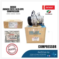 DENSO ORIGINAL PERODUA ALZA/ AVANZA 2012 6PK COMPRESSOR 0050 + 9480 + 7450