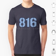 Kansas City 816 ( Blue ) T Shirt Big Size 100% Cotton Kansas City Kc Missouri Area Code 816 Kcmo Tai