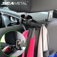 Car Seat Headrest Hooks Durable Car Back Seat Hanger Dual-layer 360 Degree Rotation Hook with Mobile Phone Holder Stand and Lock