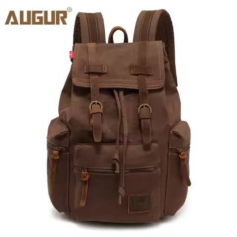 AUGUR Vintage Canvas Backpacks Men And Women Bags Travel Students Casual For Hiking Travel Camping B