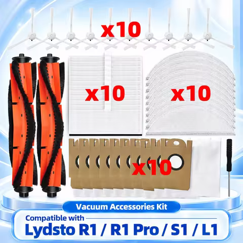 Compatible for Xiaomi Lydsto R1 / R1 Pro Robot Vacuum Replacement Spare Part Main Side Brush Hepa Fi
