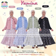 YAMINA MAXI OUTER • NSK • MAXI gamis dress with floral motif + outer teenage children'sPOLOS