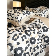 Leopard Print Feel Washable Four-Piece Set Tencel Jacquard Summer Quilt Cover Bedding Silk Naked Sle