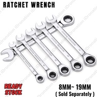72T 6-27MM Metric Ratchet Geared Combination Wrench Chrome Vanadium Cr-V Ratcheting Spanners Repair 