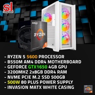 Gaming PC Package with GTX1650 & Ryzen 5 5600 processor ( 16GB DDR4 / 500GB m.2 SSD )
