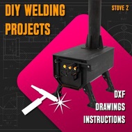 數碼 Welding Project Plans Drawings Stove 2 (DXF, PDF)