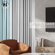 namaskar.curtain - Sheer 7 Mix Curtain Window Ready Made Hook Eyelet (330cm-340cm)