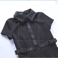 dandelia GOTH / dress Polo Collar scuba 2240 (S/M/L) Short Sleeve Dress