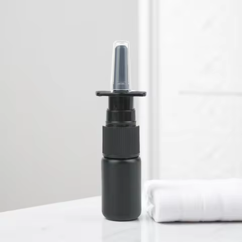 100/200pcs 10ml HDPE Black Empty Nasal Spray Bottle Pump Sprayer Mist Nose Spray Bottle Portable Ref