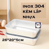 304 stainless steel food tray with lid, stainless steel food container for refrigerator stainless st