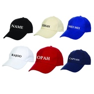 Topi Cap Nama Sendiri Cap  sulam nama & own name embroidery