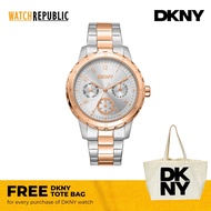 [FREE GIFT] DKNY Park Ave Multi Two Tone Stainless Steel Analog Quartz Watch For Women DK1L054M0085