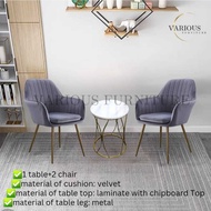 READY STOCK/ 1 TABLE + 2 CHAIRS(SET)/Nordic Ins Minimalistic Modern Home Dining/Make-up chair/KERUSI