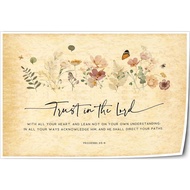 Trust In The Lord Proverbs 3 5-6 Bible Verse Wall Art Bible Quote Poster Printing Printed Canvases f