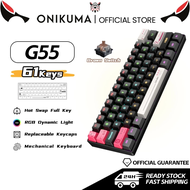 ONIKUMA big save store Wired Gaming Keyboard 61 Keys RGB Backlit Mechanical Brown Switch Dynamic Li