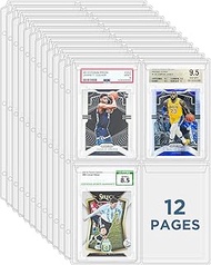 CollectHall Graded Card Sleeves, PSA Graded Card Slab Binder Pages for Storage & Display, Compatible