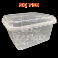 TAPAU - SQ 750 Square Disposable Plastic PP Food Container [ 50sets± ] SQ750 / 750ml FELTON / Tirami