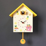 Simple Alarm Clock Cuckoo Wall Clock Living Room Creative Desk Clock Mute Cartoon Children's Bedroom Pendulum Clock Goo Bird Clock