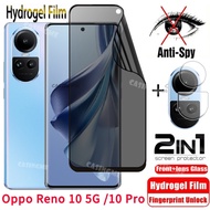 Oppo Reno10 5G 10Pro Soft Privacy Hydrogel Film Anti-Spy Full Cover Screen Protector Anti Peek Privacy Film For Oppo Reno 10 Reno10 Pro Reno10Pro + Plus 5G Camera Protective Film